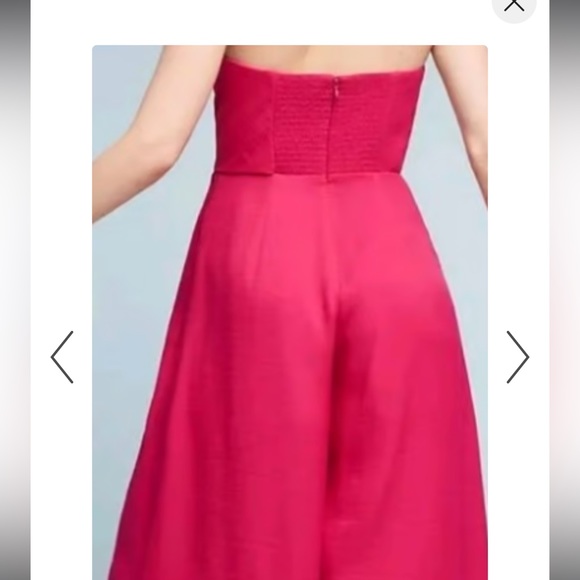 Anthropologie Maeve Palazzo Capri Tie Waist Strapless Romper - Picture 2 of 6